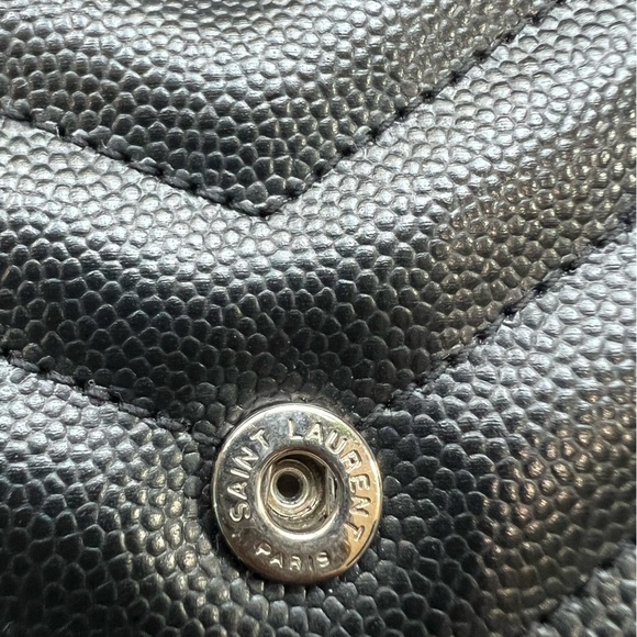 sold-YSL wallet on chain black and silver in size large - Picture 6 of 13